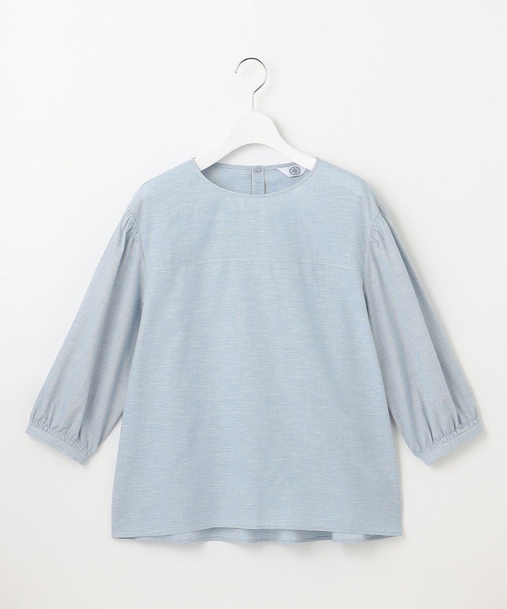 J.PRESS LADIES L 【洗える】BEZピンチェック ボリュームスリーブ ブラウス 