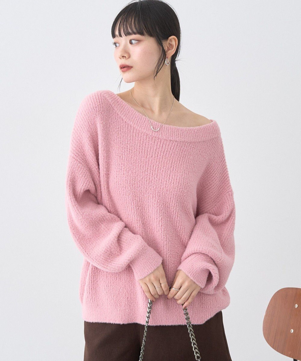 earth music&ecology パウダーシャギー畦プルオーバー 