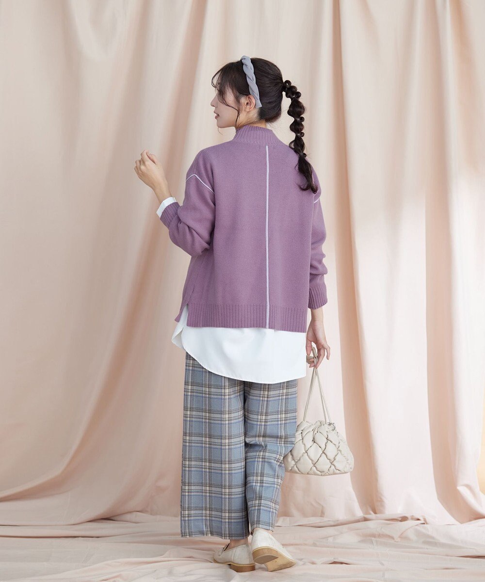 Tiaclasse 【安田美沙子さん着用・洗える】起毛チェック柄ワイドパンツ 