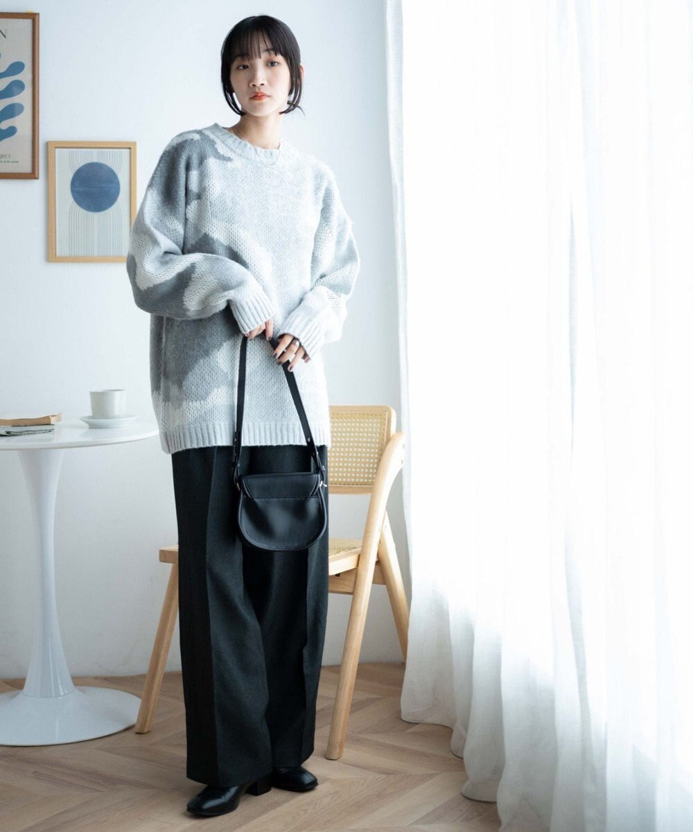 WEGO モヘアライク総柄BIGプルオーバー 