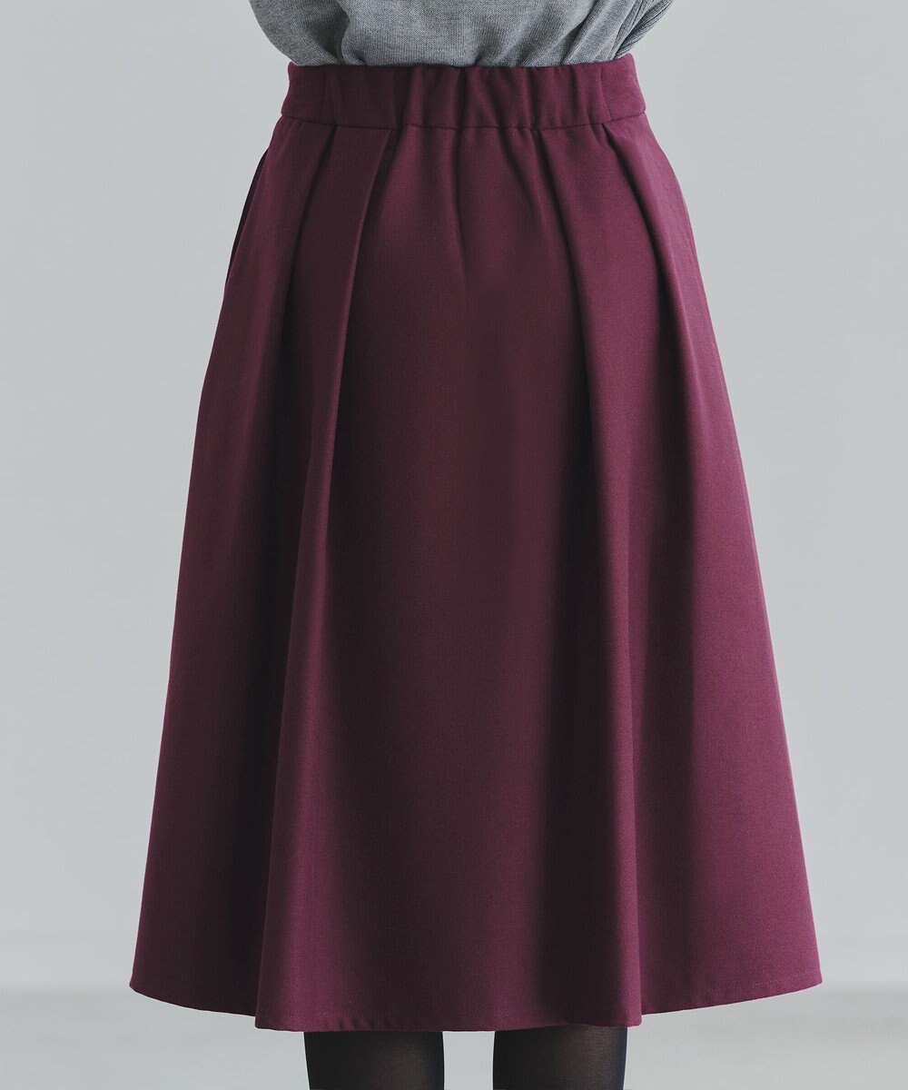 Tiaclasse 【新色追加・洗える】ウール調タックフレアスカート 