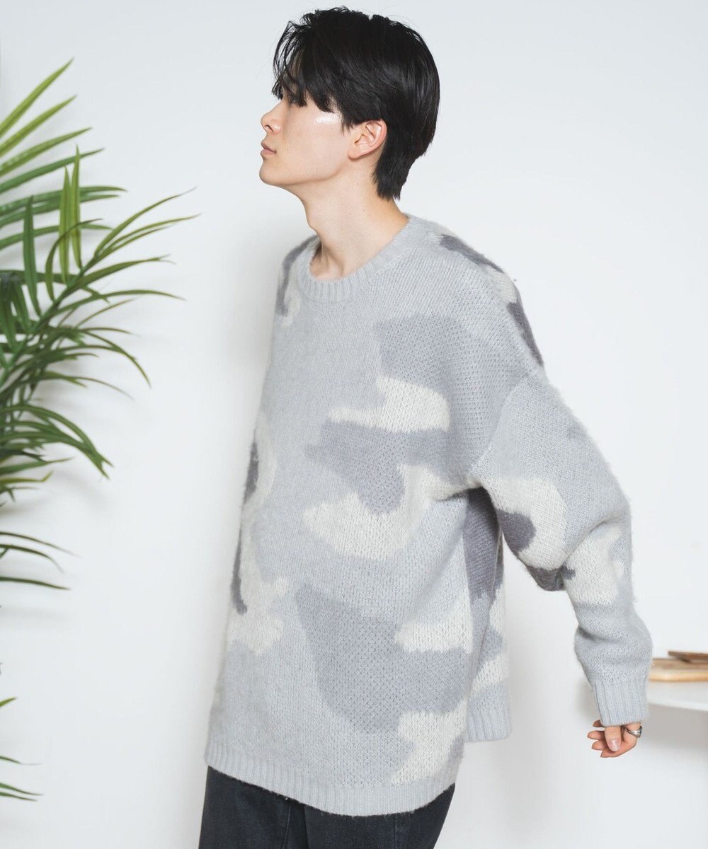 WEGO モヘアライク総柄BIGプルオーバー 