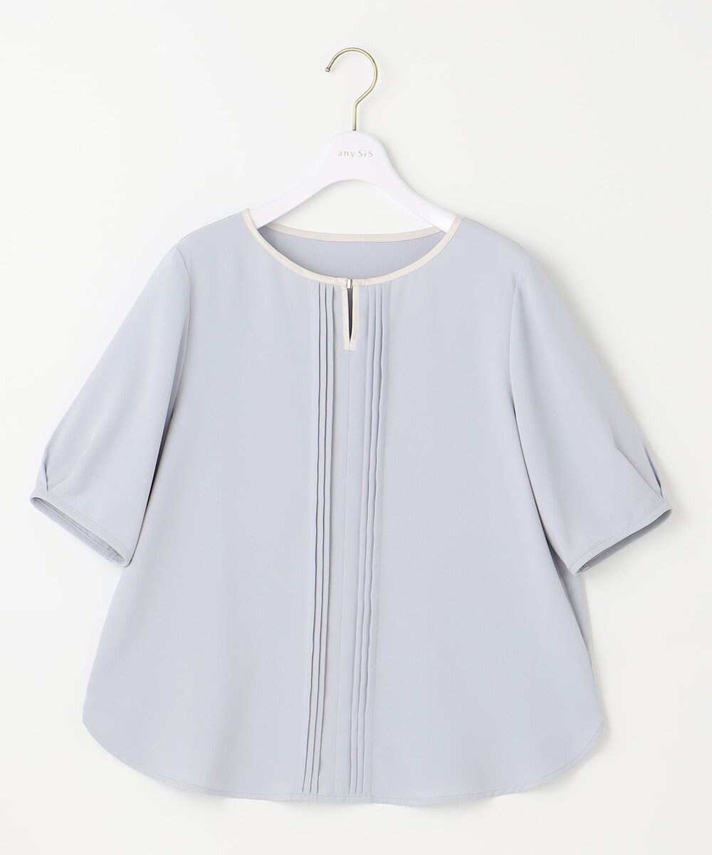 ANY SIS S 【洗える】フロントタックバイカラー ブラウス 