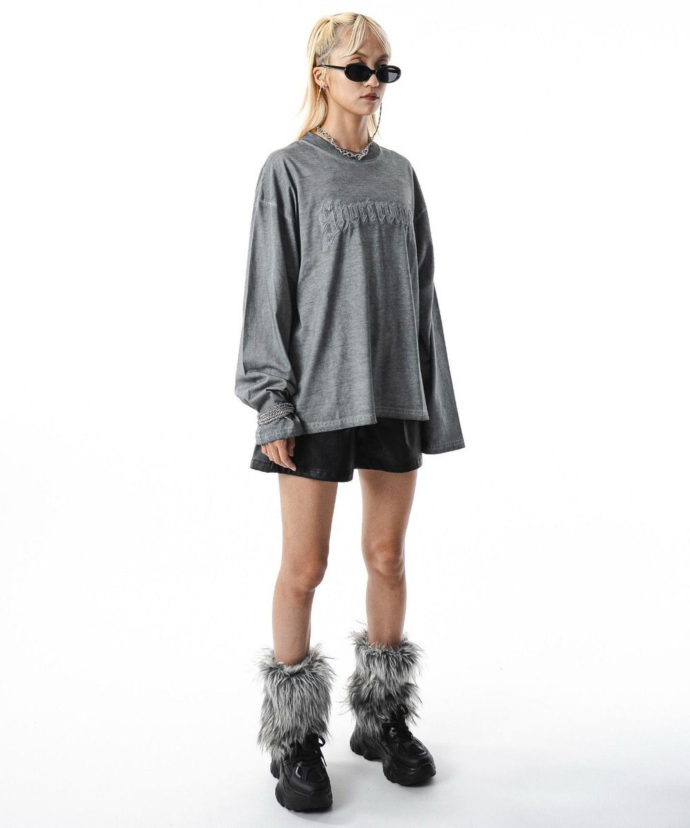 WEGO 【ユニセックス着用ITEM/MLサイズ展開】コールドダイダメージアップリケT（LS） 