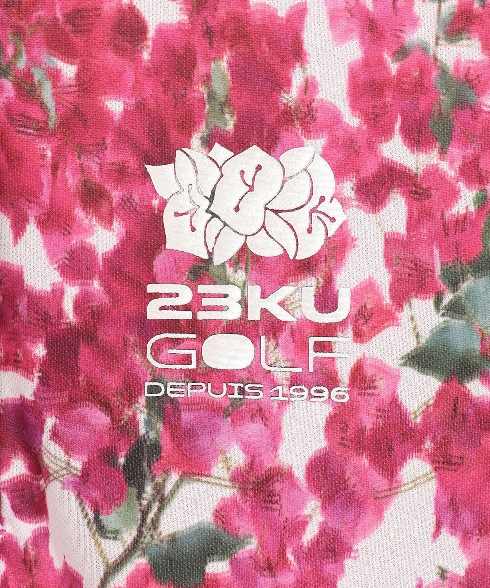 23区GOLF 【WOMEN】【接触冷感・UVケア・吸水速乾】ブーゲンビリア柄 ポロシャツ 