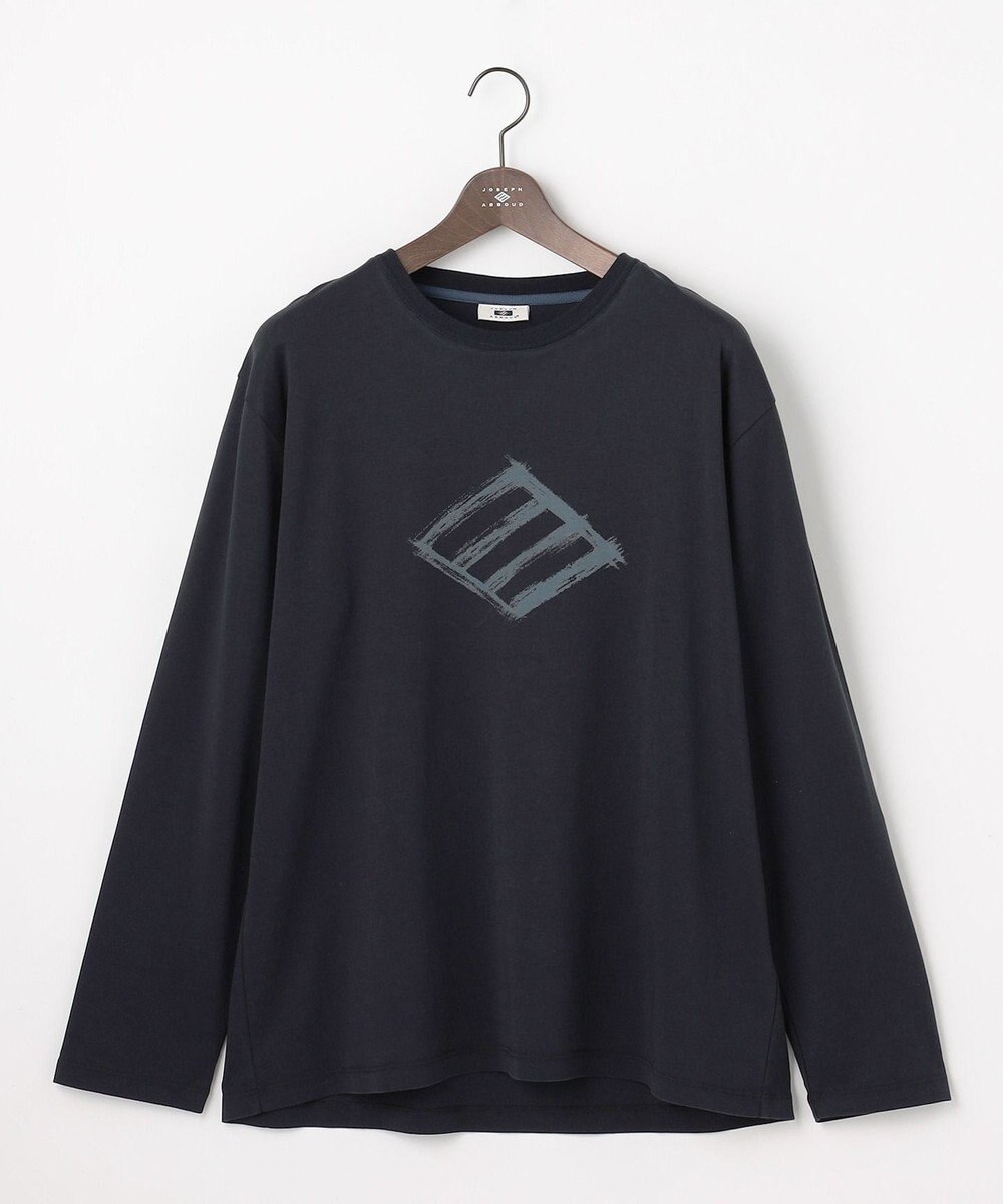 JOSEPH ABBOUD 【柔らかな肌触り】ソフトスムースダイヤロゴプリント Tシャツ 