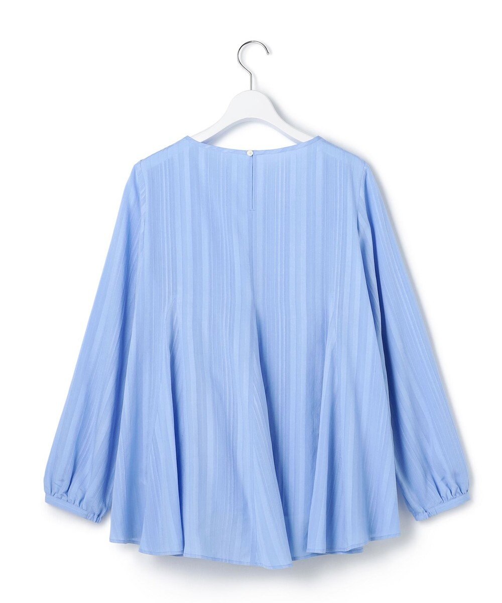 23区 【先行予約】ドビーストライプ クルーネック フレアブラウス 