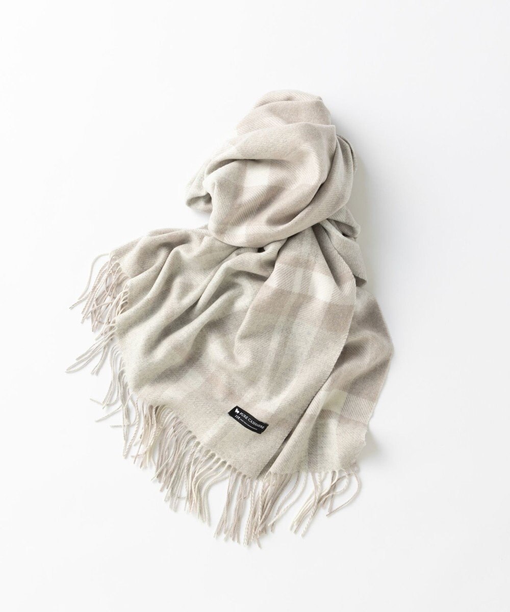 23区 カシミヤ チェック ストール 