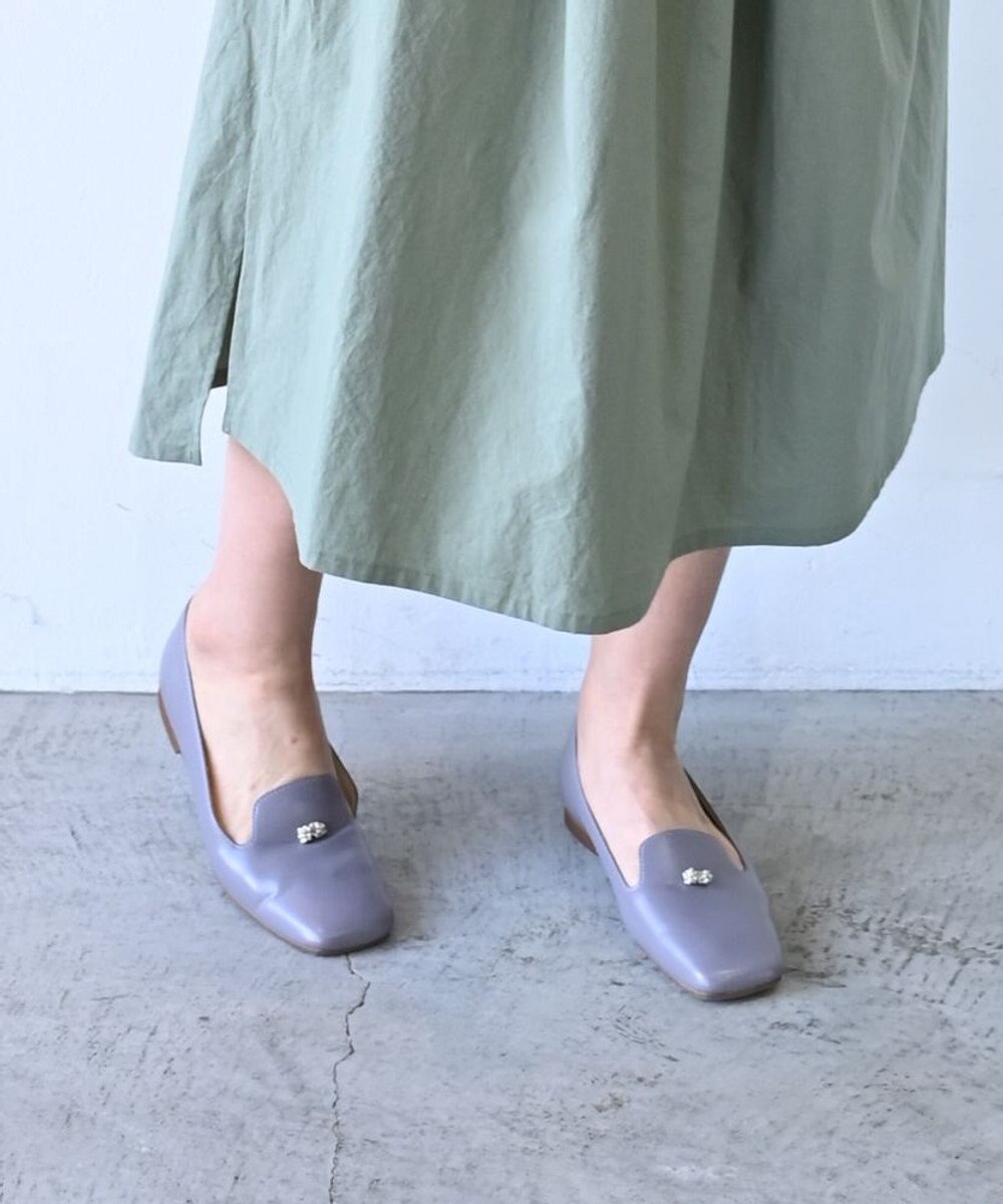 muuc ビーズモチーフのスクエアシューズ 