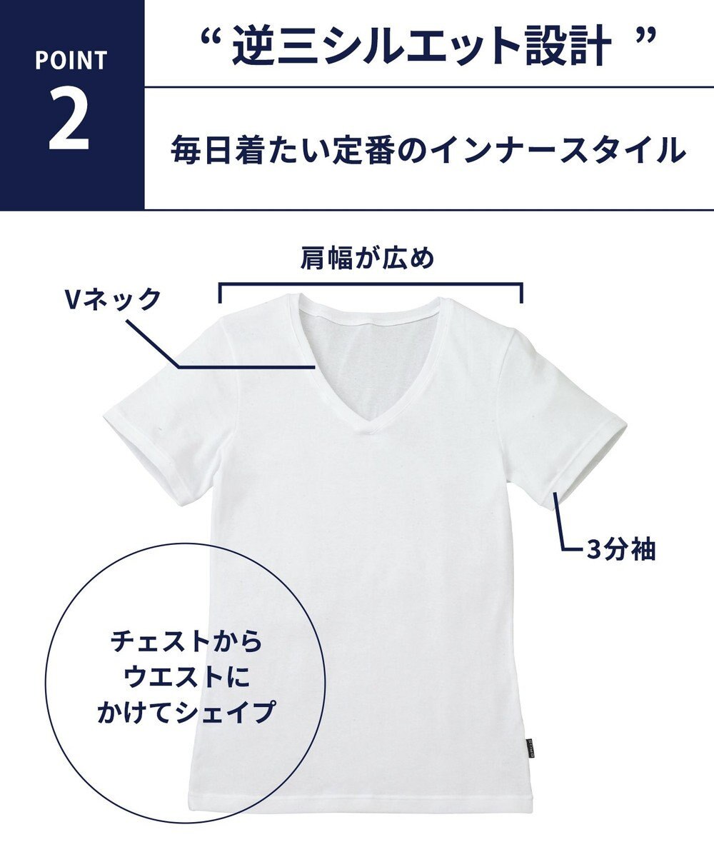 WACOAL MEN 綿混インナー Vネック ３分袖 しっかりあたたかい 保温性 肌側起毛 ストレッチ素材 逆三シルエット設計 メンズ GL5020 /ブロス 