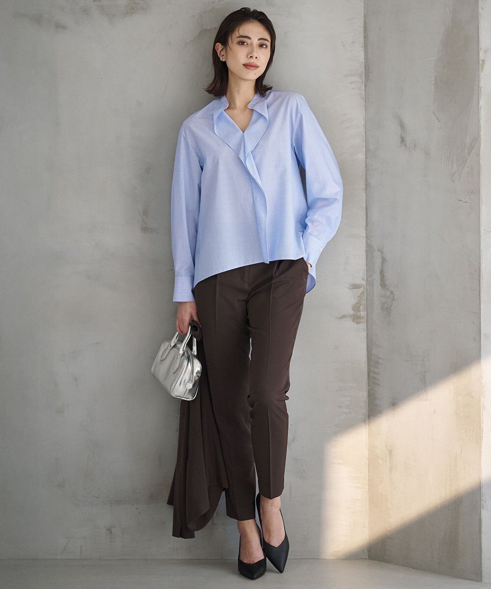 ICB クリーンブロード ラッフルデザイン プルオーバーブラウス 