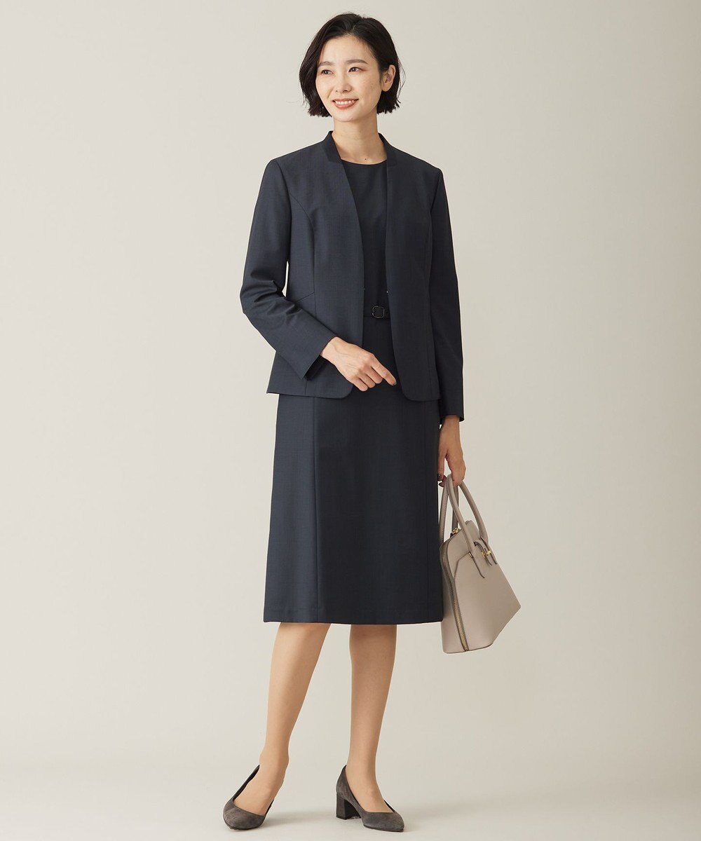 J.PRESS LADIES L 【セットアップ対応】BAHARIYE1 ノーカラー ジャケット 