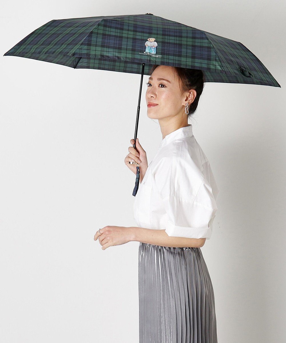 MOONBAT POLO RALPH LAUREN（ポロ ラルフローレン)フレンチベア×チェック 雨傘 折りたたみ傘 