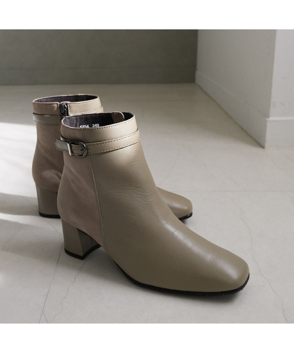 Pointer 本革スエードコンビショートブーツ 