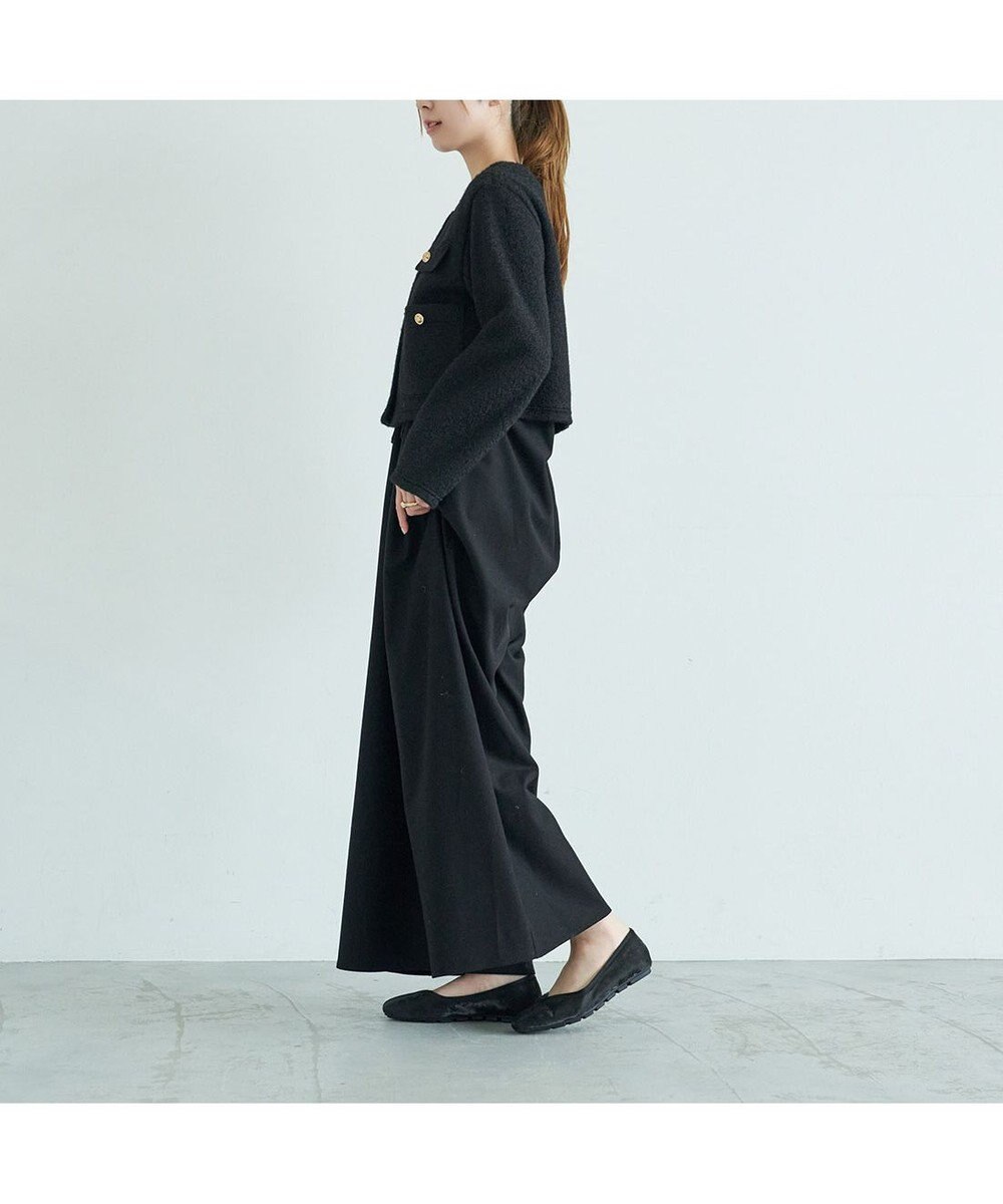 MODE ET JACOMO <carino>スクエアトゥ切り替えデザインフラットパンプス 