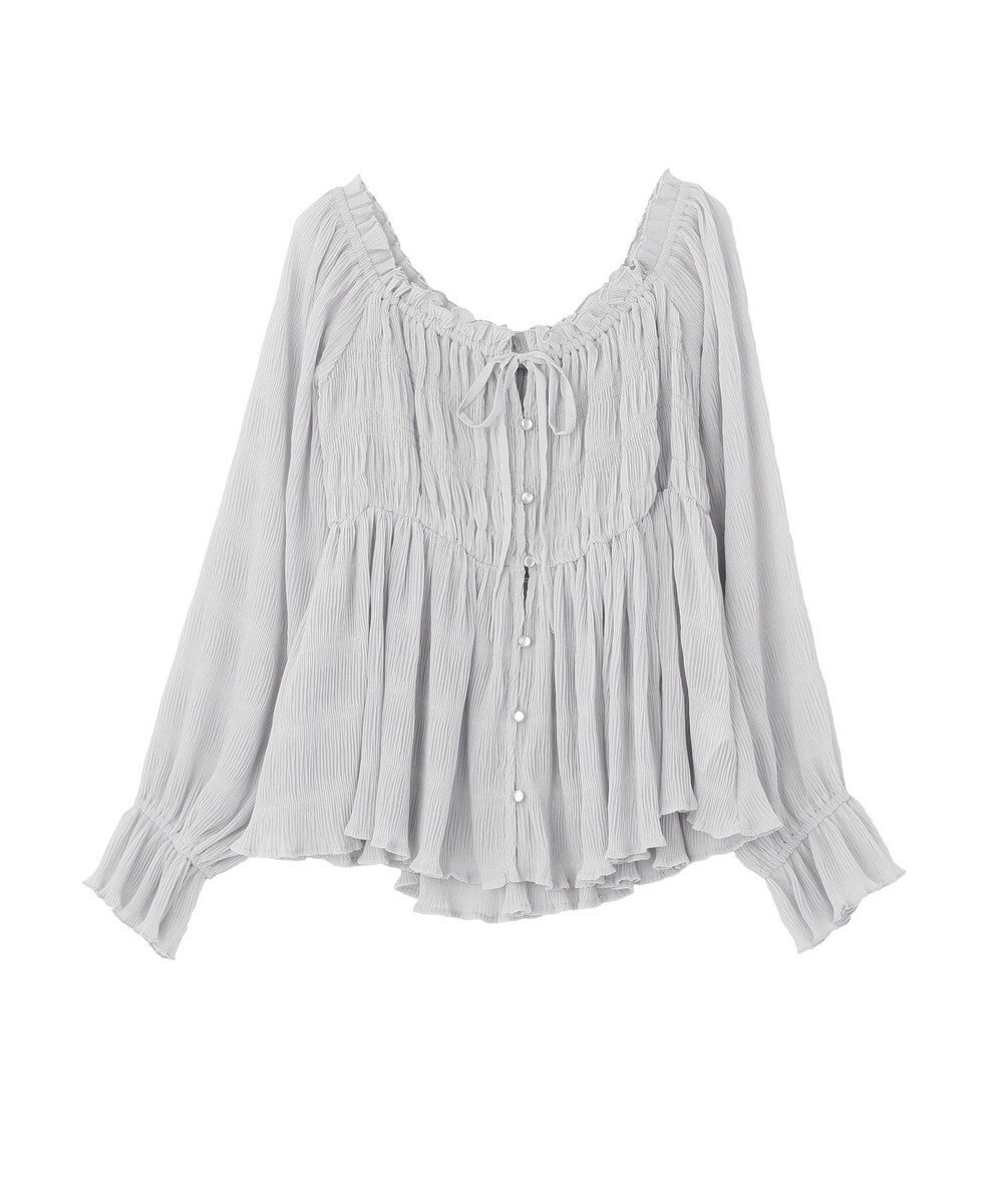 earth music&ecology 【2WAY】シャーリングフリルオフショルブラウス 