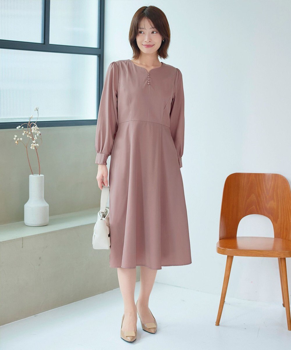 Tiaclasse 【セレモニー・XSサイズ追加・新色追加】ハートネックくるみ釦ワンピース 