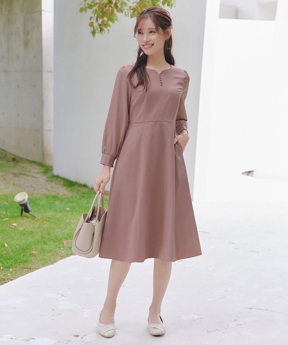 Tiaclasse 【セレモニー・XSサイズ追加・新色追加】ハートネックくるみ釦ワンピース 