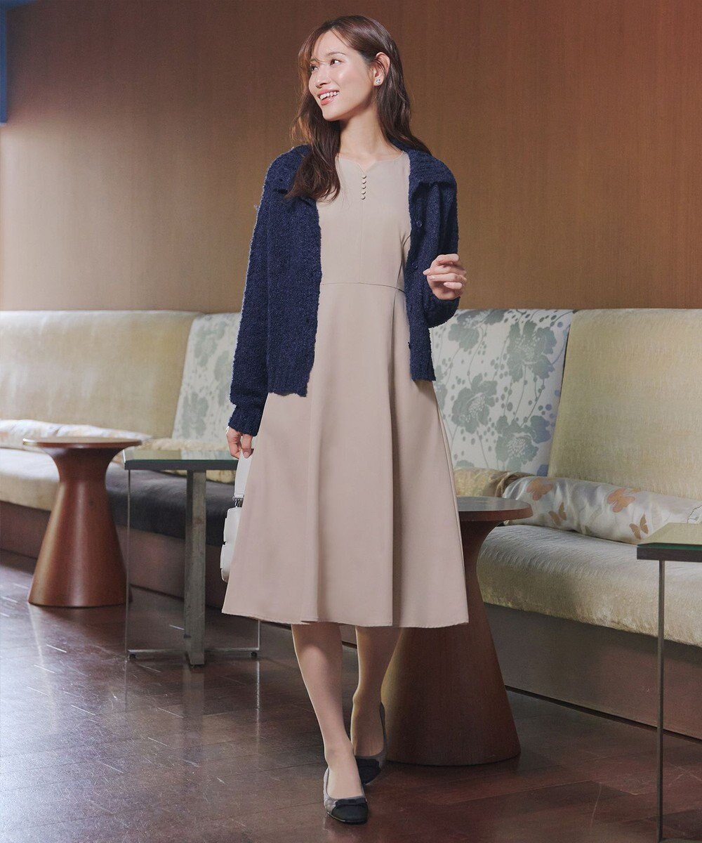 Tiaclasse 【セレモニー・XSサイズ追加・新色追加】ハートネックくるみ釦ワンピース 