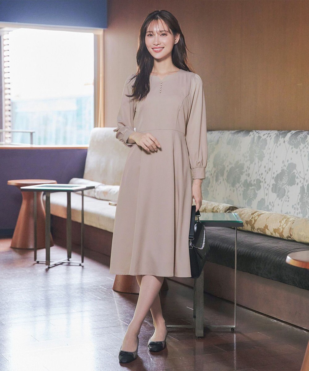 Tiaclasse 【セレモニー・XSサイズ追加・新色追加】ハートネックくるみ釦ワンピース 