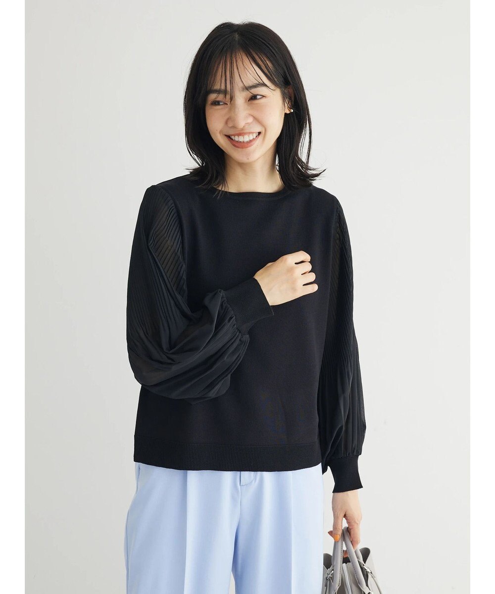 Green Parks プリーツ袖ニットプルオーバー 