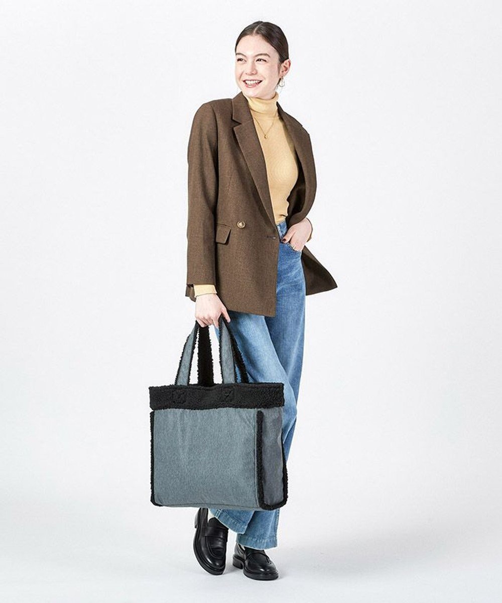 LeSportsac TWO WAY DENIM TOTE/ブラックデニム/ブラックシェルパ 