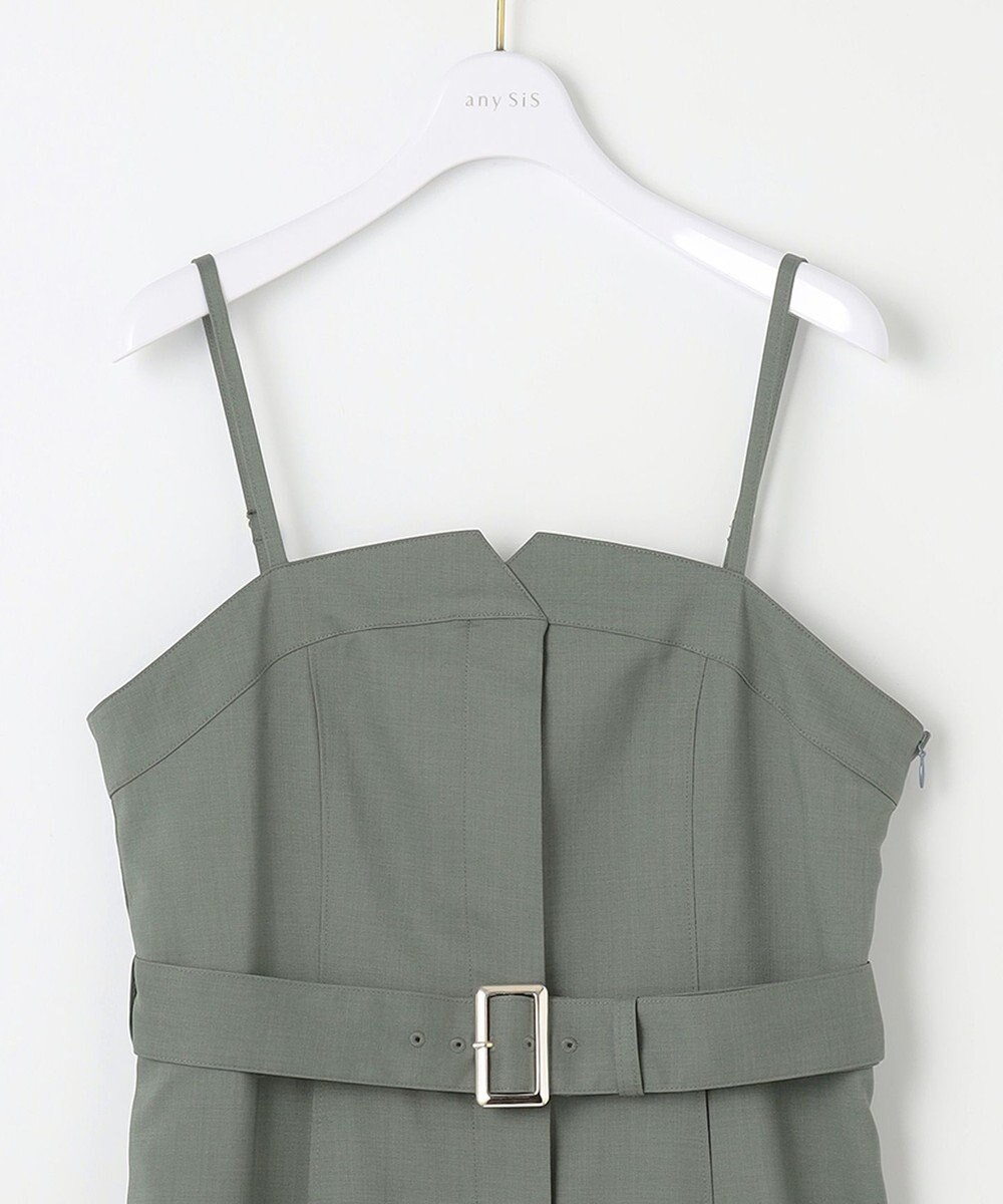 ANY SIS L 【2SET】ビスチェワンピース×シアーラッセルプルオーバーセット 