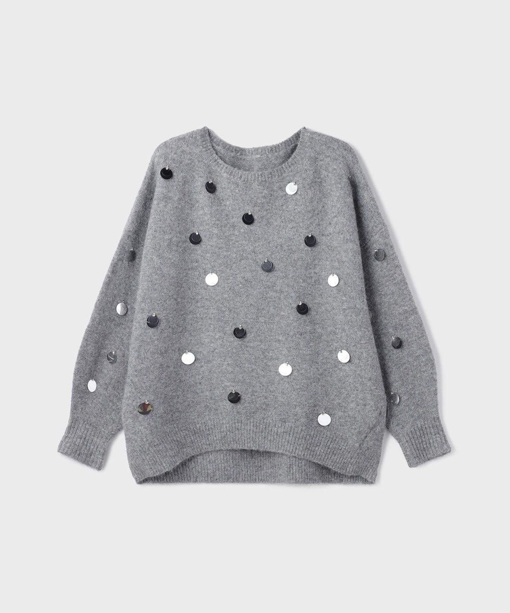 GRACE CONTINENTAL スパンコールニットトップ 