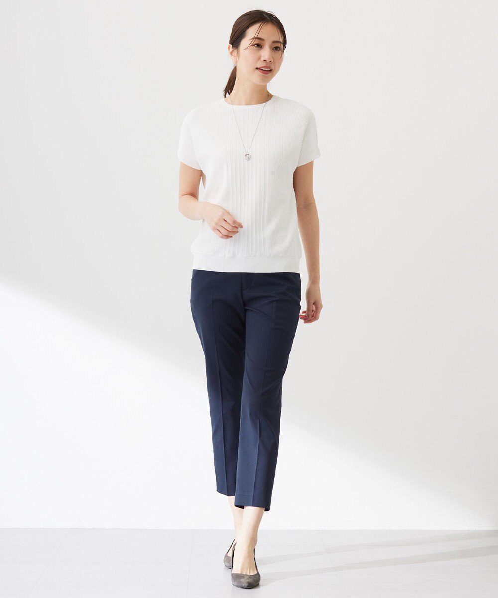 J.PRESS LADIES 【洗える】レーヨンエリートストレッチ フレンチスリーブ ニット 