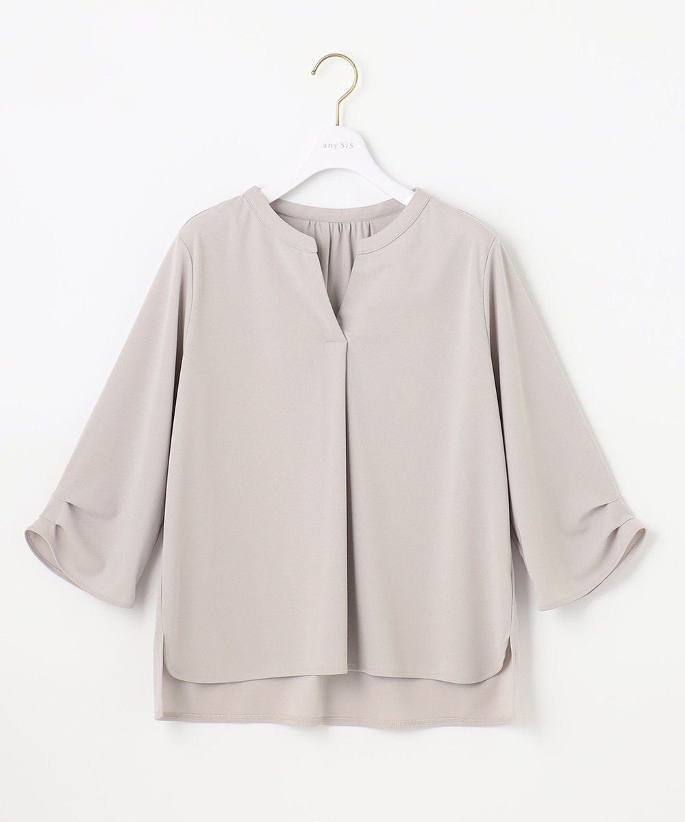 ANY SIS 【UVケア】エアリードレープスムース 7分袖 トップス 