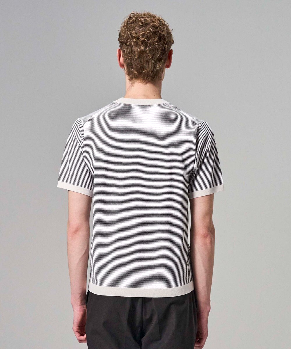 JOSEPH HOMME 【新柄】リュクスレーヨンボーダー　クルーネック半袖ニット 