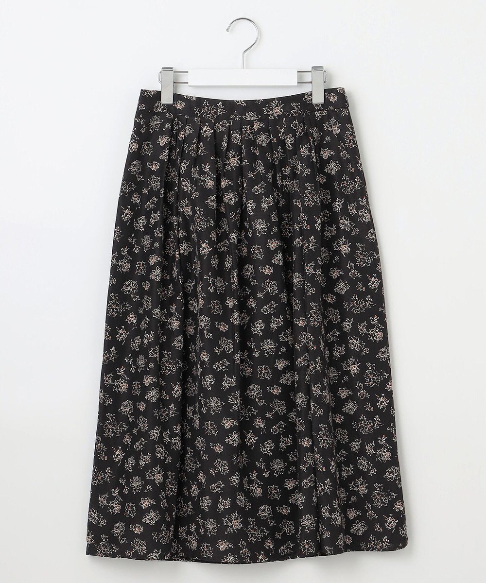 J.PRESS LADIES L 【WEB限定・洗える】ラインフラワープリント タック スカート 