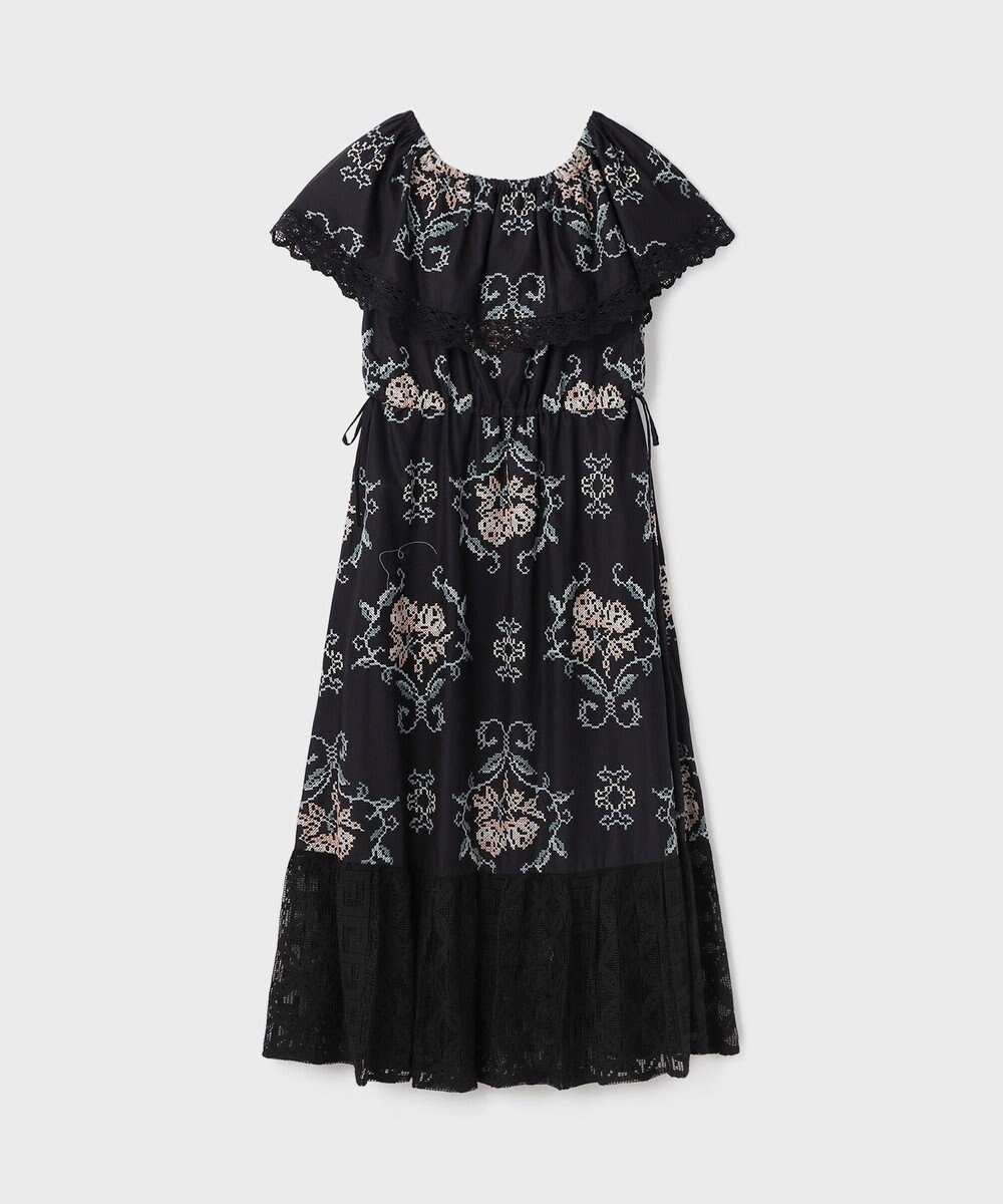 GRACE CONTINENTAL レースコンビクロスステッチワンピース 