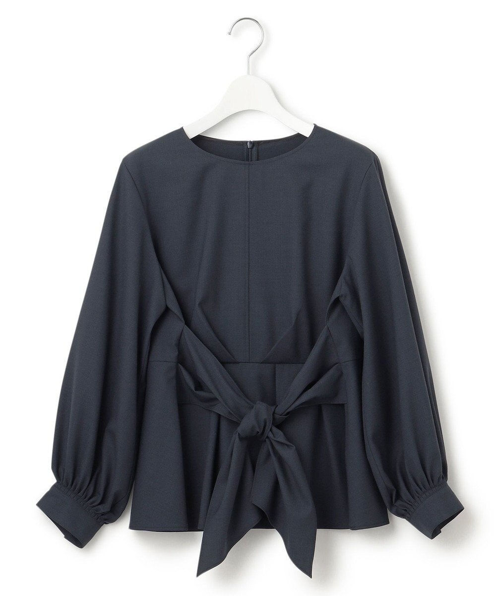 23区 【CLASSY.10月号掲載/洗える】TWマットクロス ペプラム ブラウス 