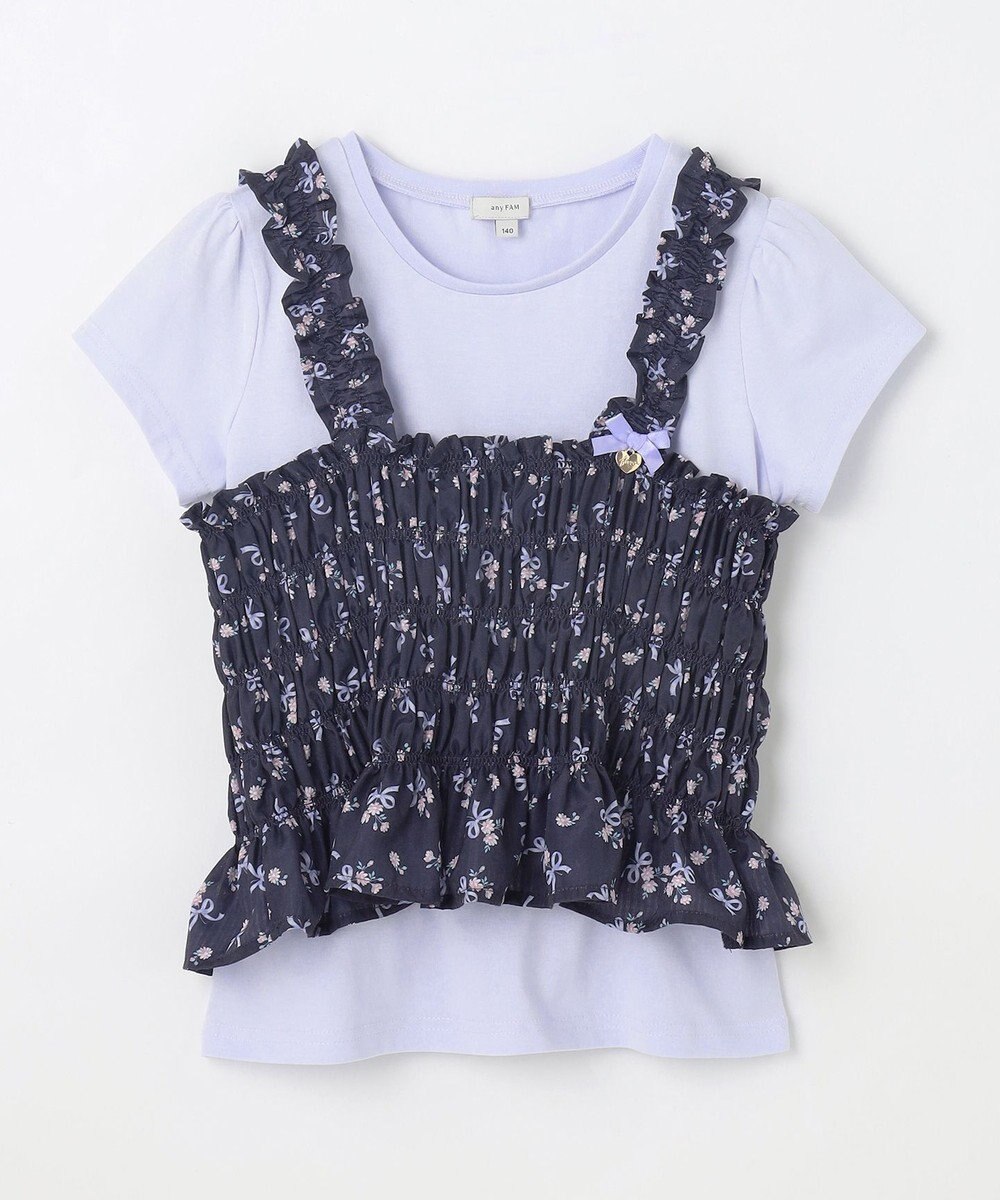 ANY KIDS フラワー×リボン ビスチェ付きTシャツ 