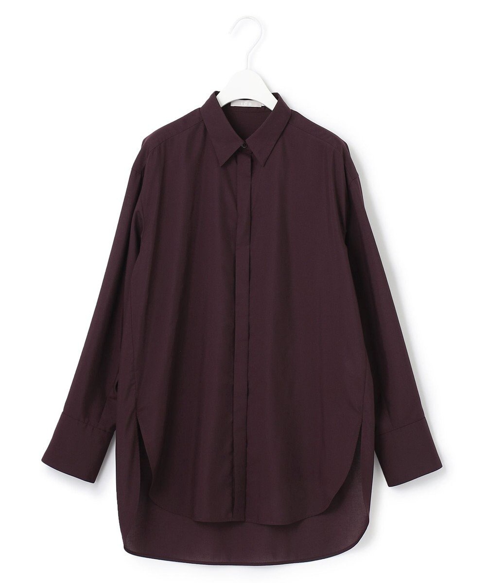 ICB 【洗える】トリアセコットンシアー ロングシャツ 