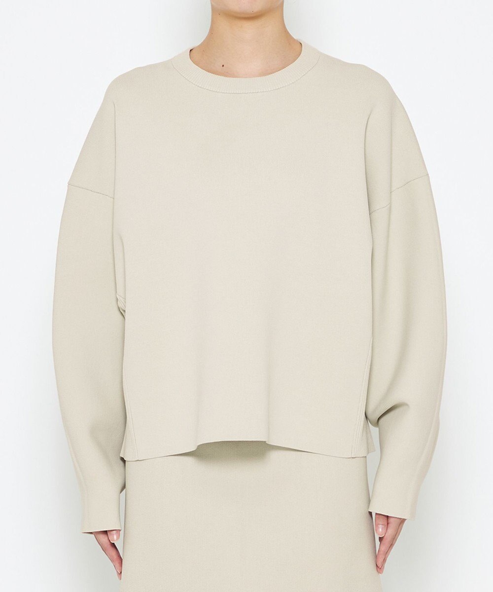 uncrave 【洗える】スムースニット スウェット風プルオーバー（uncrave WHITE） 