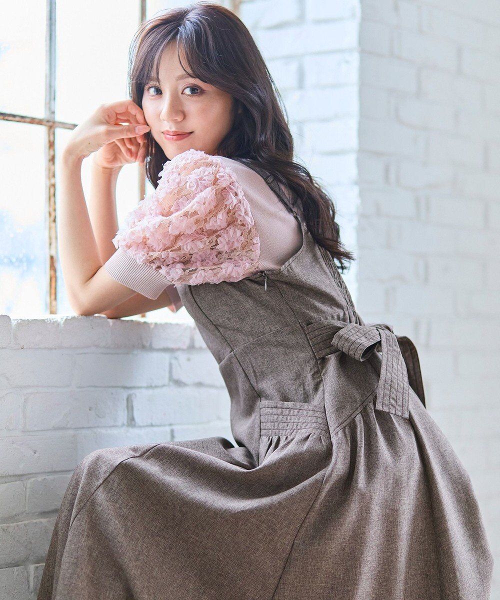 Feroux バッグリボン ジャンパースカート 