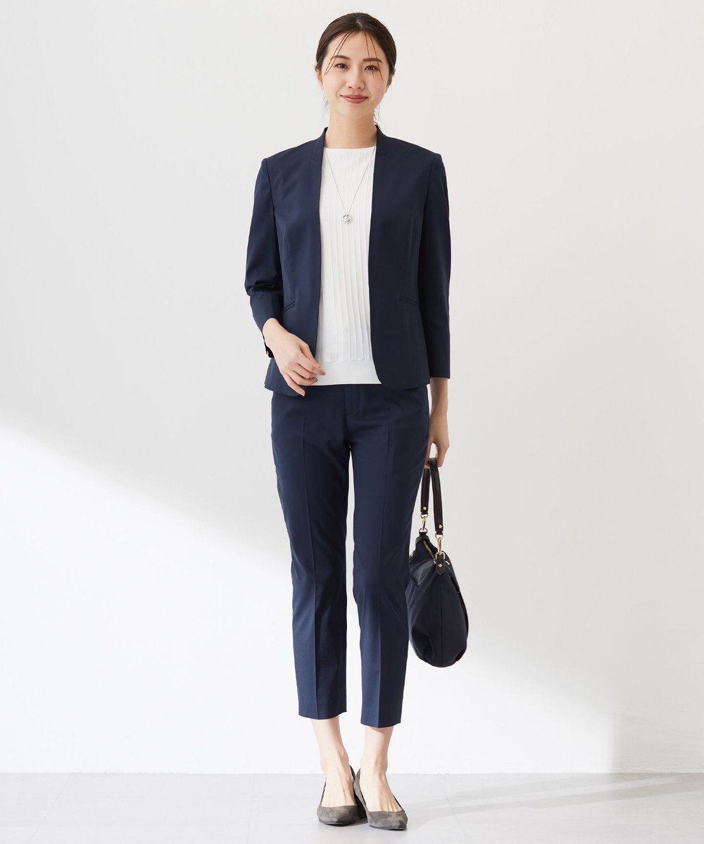 J.PRESS LADIES S 【洗える】レーヨンエリートストレッチ フレンチスリーブ ニット 