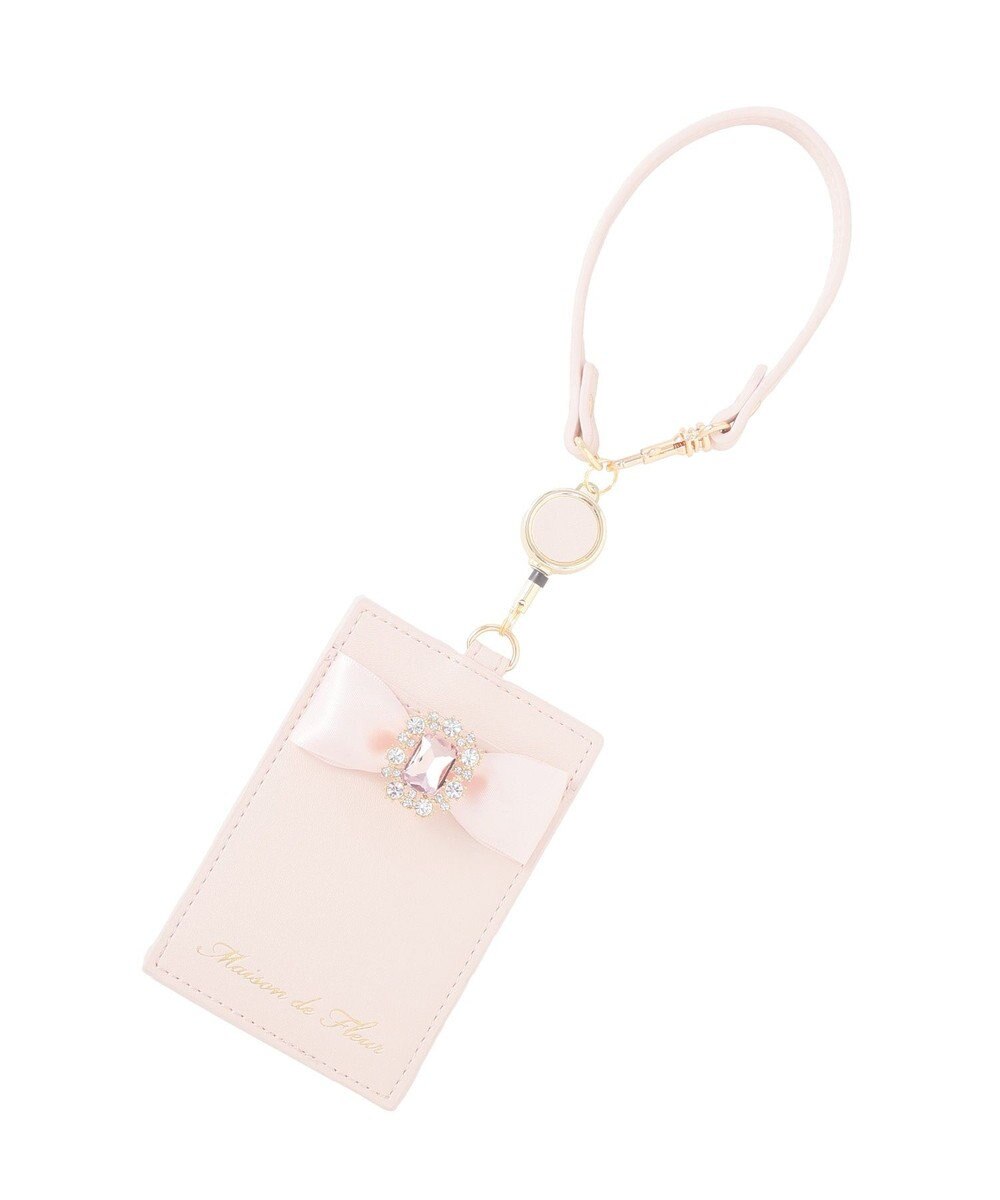 Maison de FLEUR リール付きビジューリボンパスケース 