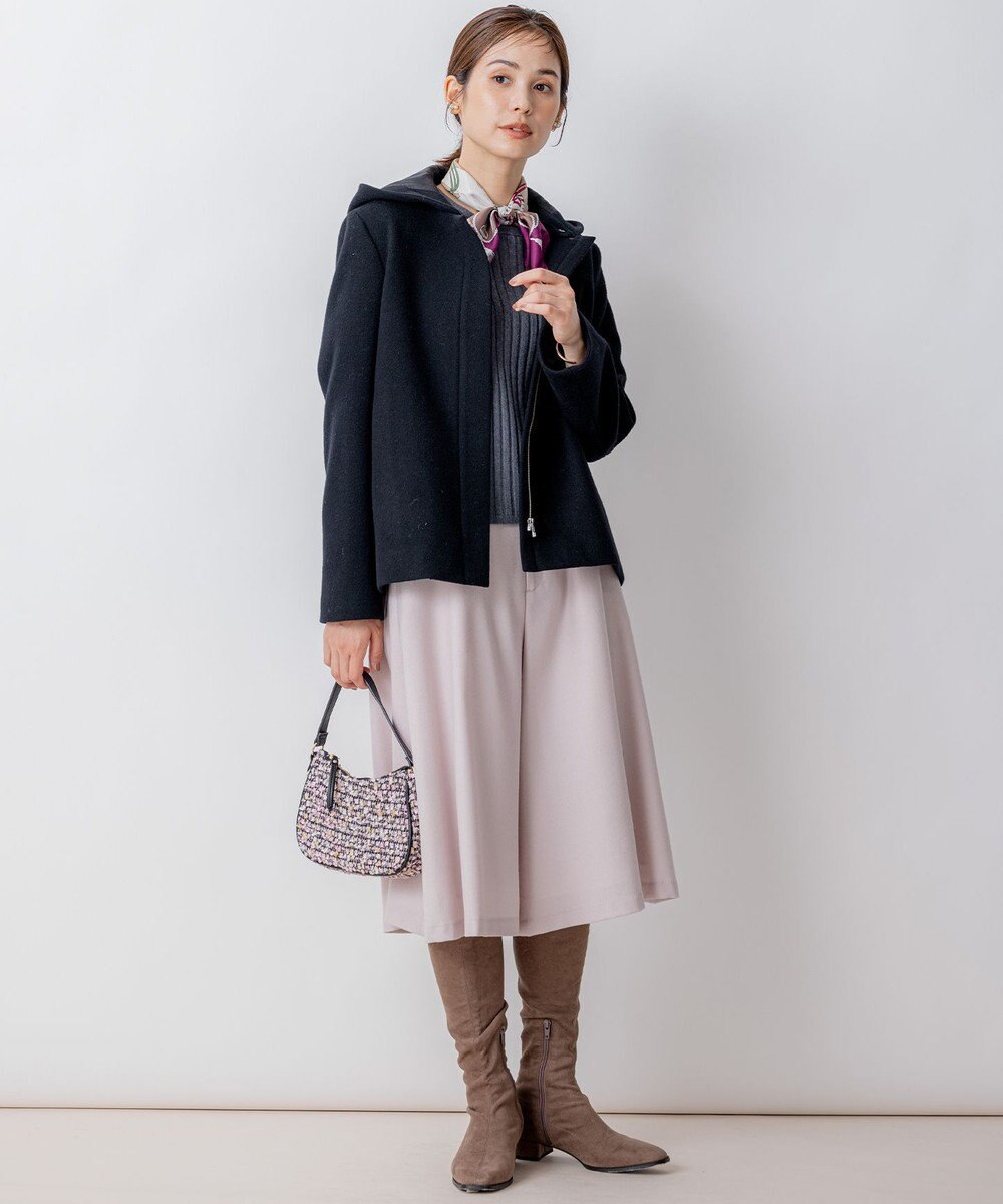 組曲 2WAYショートビーバー フーテッドコート 