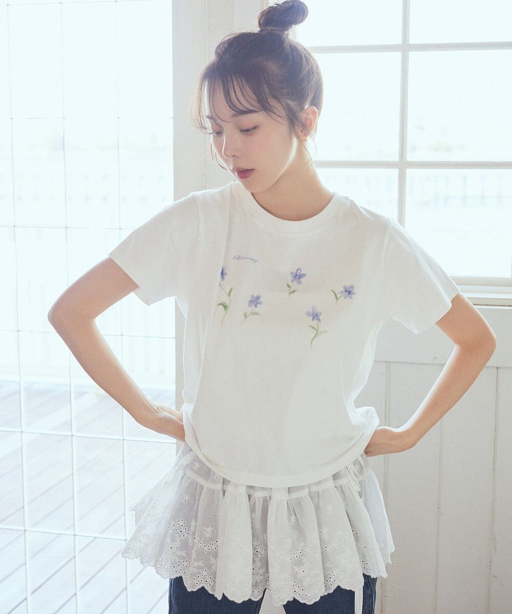 earth music&ecology エンブロイダリー刺繍ラップスカート 