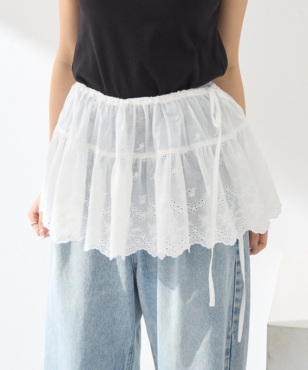 earth music&ecology エンブロイダリー刺繍ラップスカート 