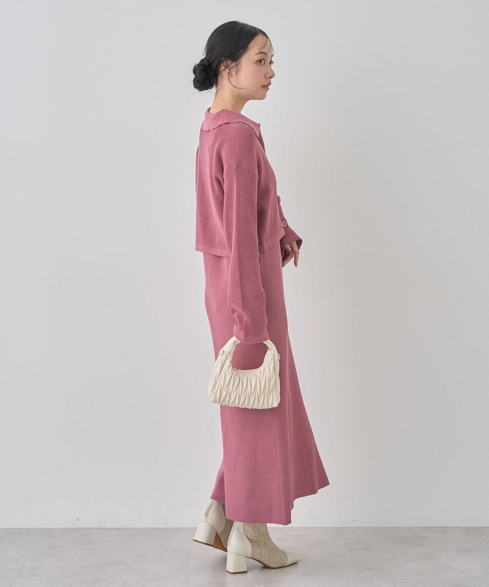 earth music&ecology ＳＥＴ２点襟付きカーディガン＋ニットワンピース 