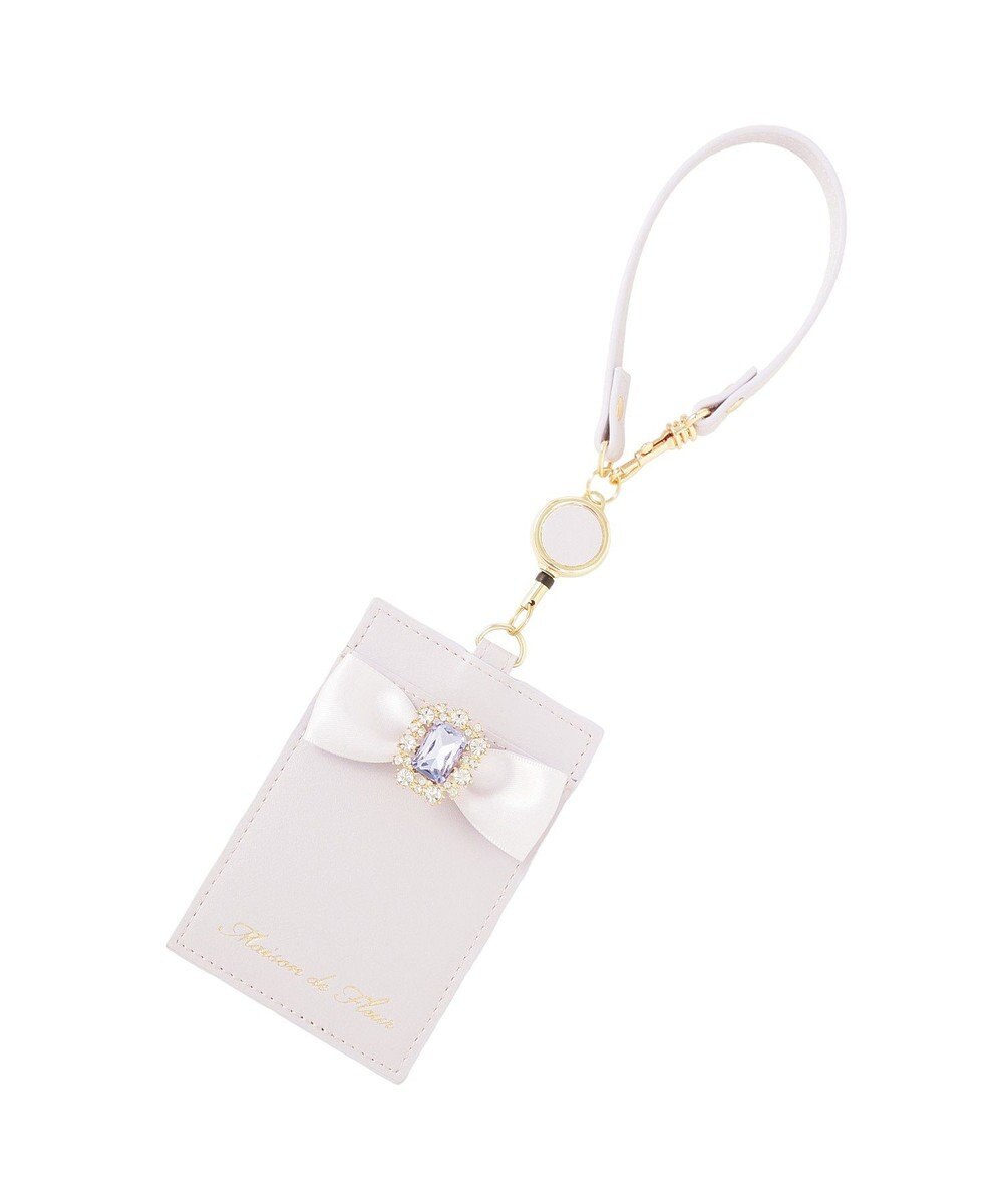 Maison de FLEUR リール付きビジューリボンパスケース 