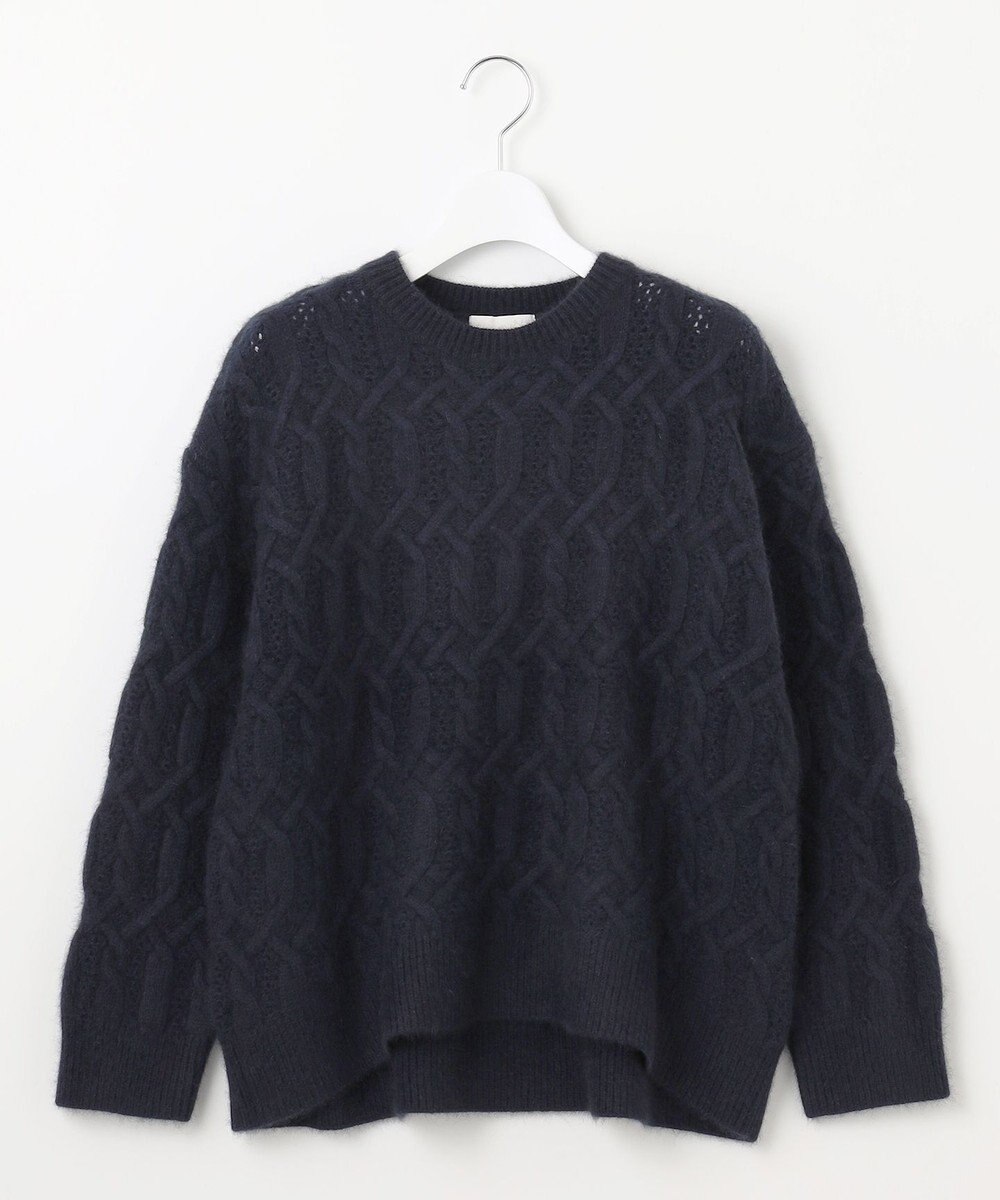 自由区 へアリーケーブル ニット 