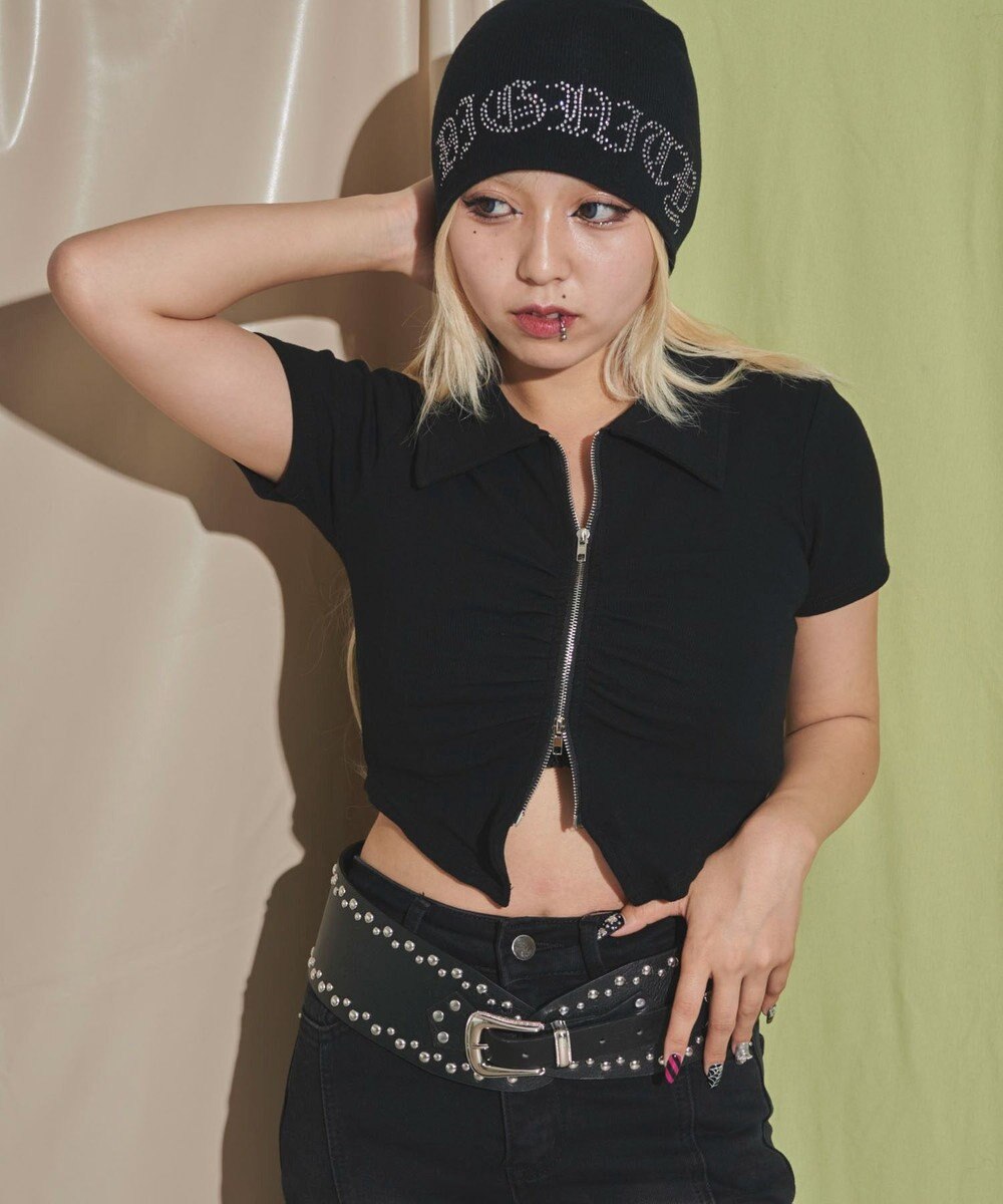 WEGO フロントギャザーWジップT 