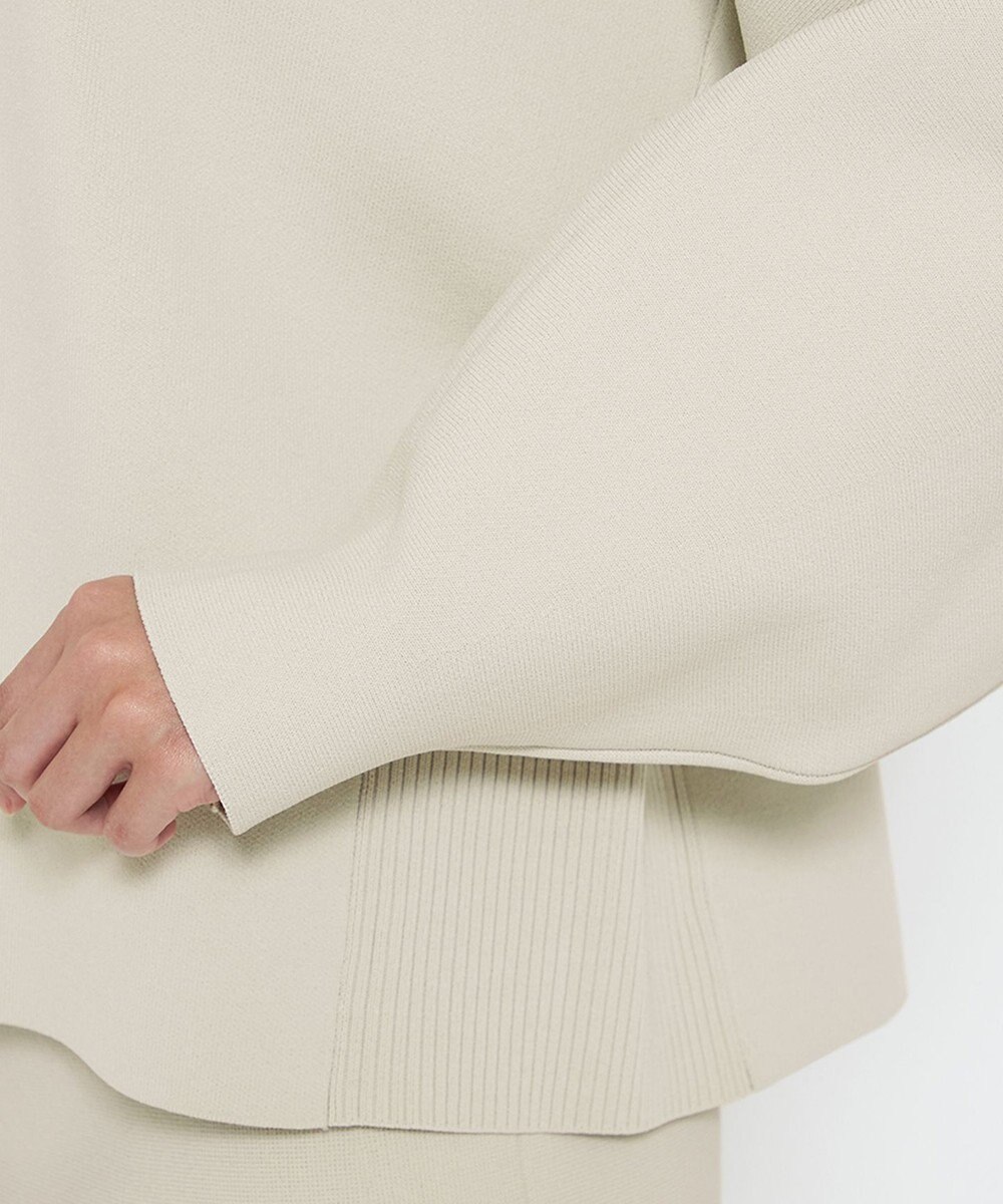 uncrave 【洗える】スムースニット スウェット風プルオーバー（uncrave WHITE） 