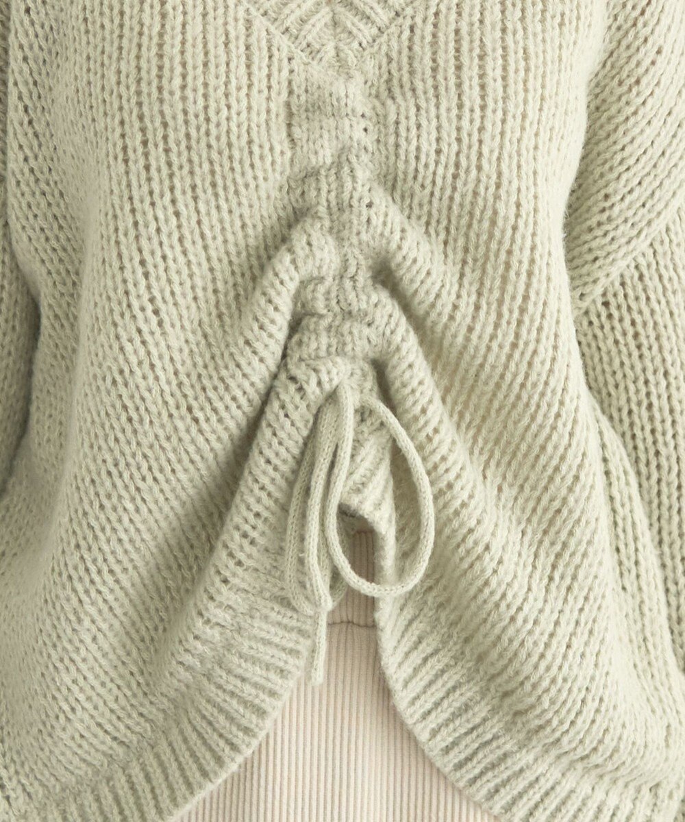 earth music&ecology フロントシャーリングニットプルオーバー 