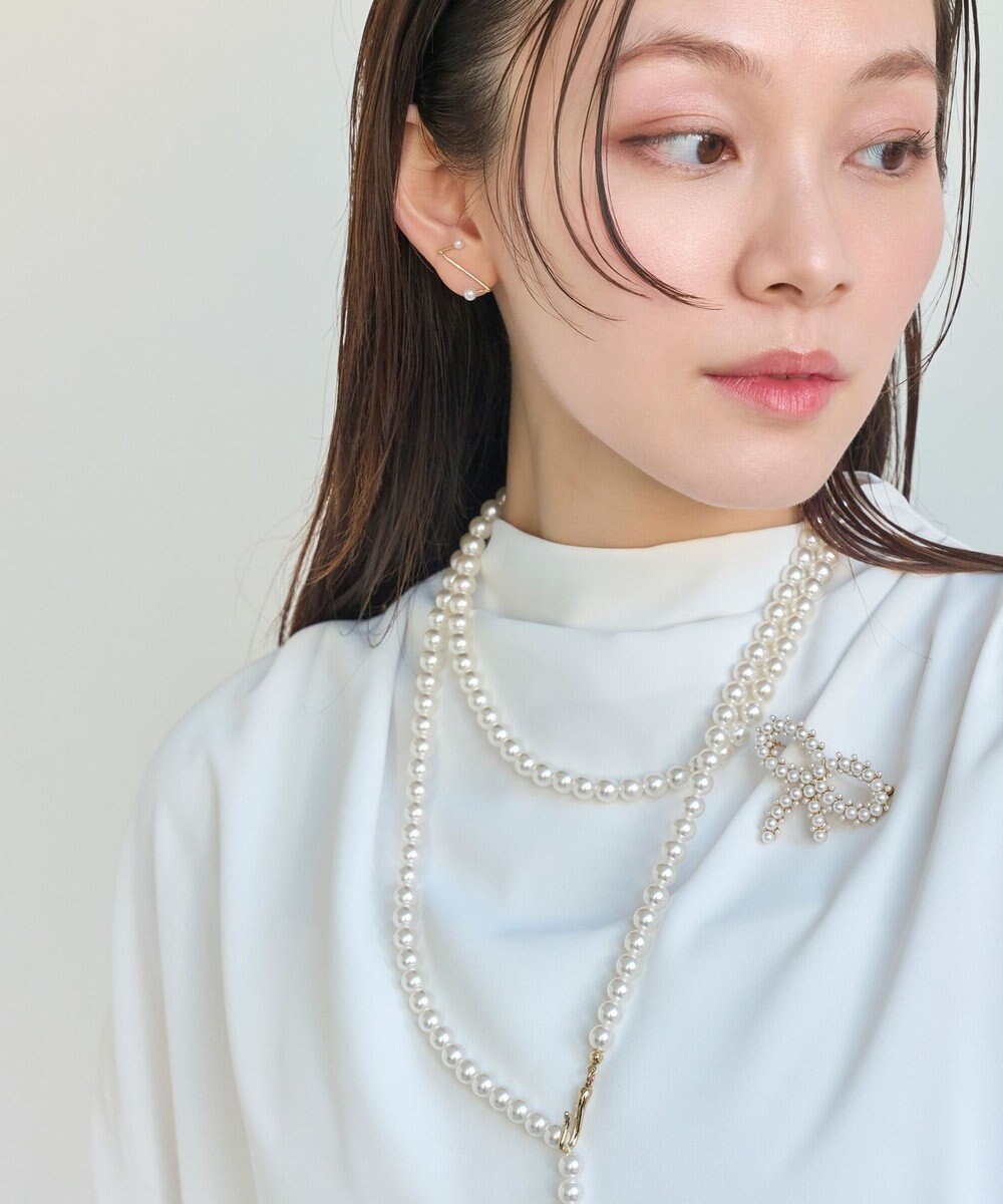 セレモニーセット】パールフックロングラリエットネックレス×2way 